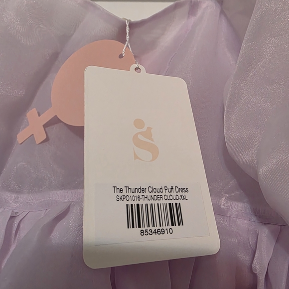 Lavender Puff Sleeve Dress - Picture 4 of 9